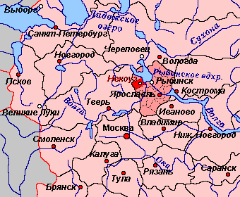 Где ярославль покажи на карте. Города рядом с Ярославлем карта.